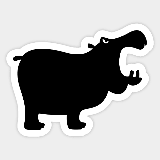 Angry Animals - Hippo Sticker by VrijFormaat